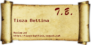 Tisza Bettina névjegykártya